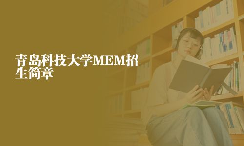 青島科技大學MEM招生簡章