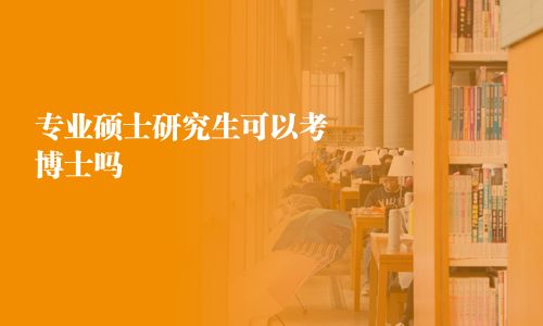專業碩士研究生可以考博士嗎