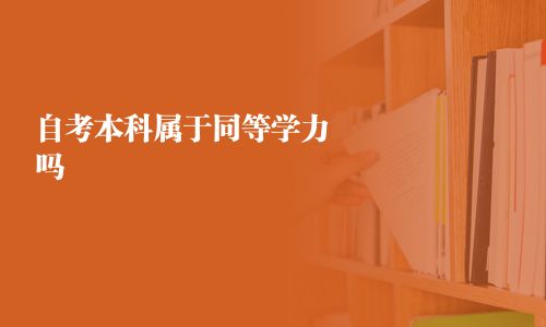 自考本科屬于同等學力嗎