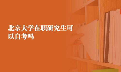 北京大學在職研究生可以自考嗎