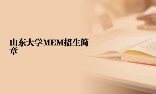 山東大學MEM招生簡章