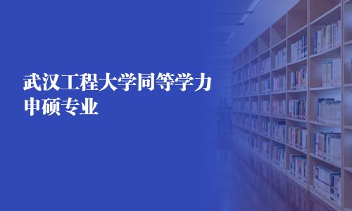 武漢工程大學同等學力申碩專業