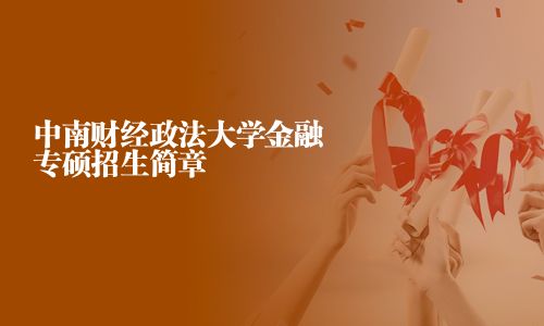 中南財經政法大學金融專碩招生簡章