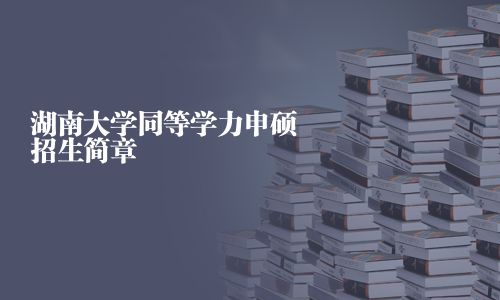湖南大學同等學力申碩招生簡章