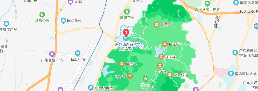 廣東外語外貿大學學校地圖 廣東外語外貿大學學校地圖
