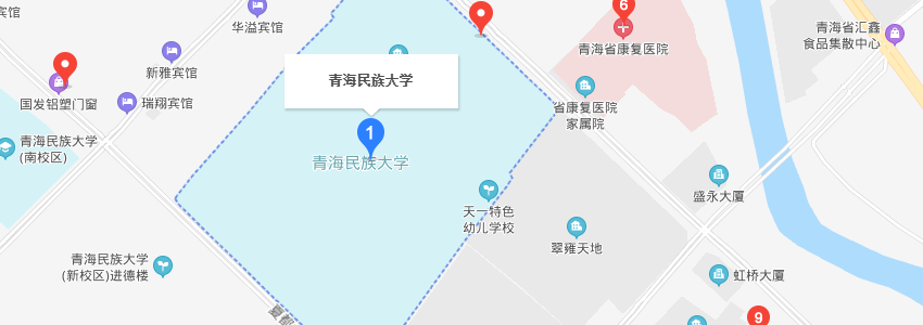 青海民族大學學校地圖