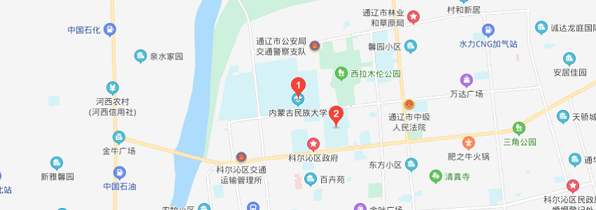 內蒙古民族大學學校地圖