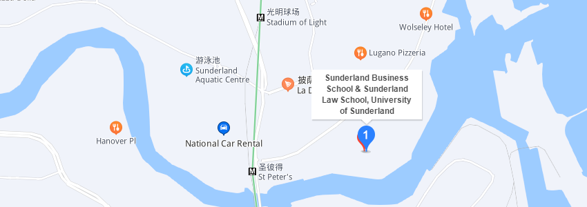 英國桑德蘭大學學校地圖 英國桑德蘭大學學校地圖